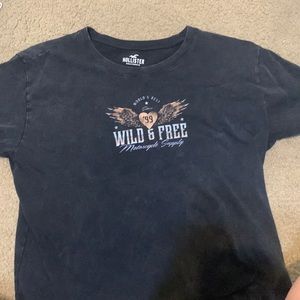 Black detailed tee from holister